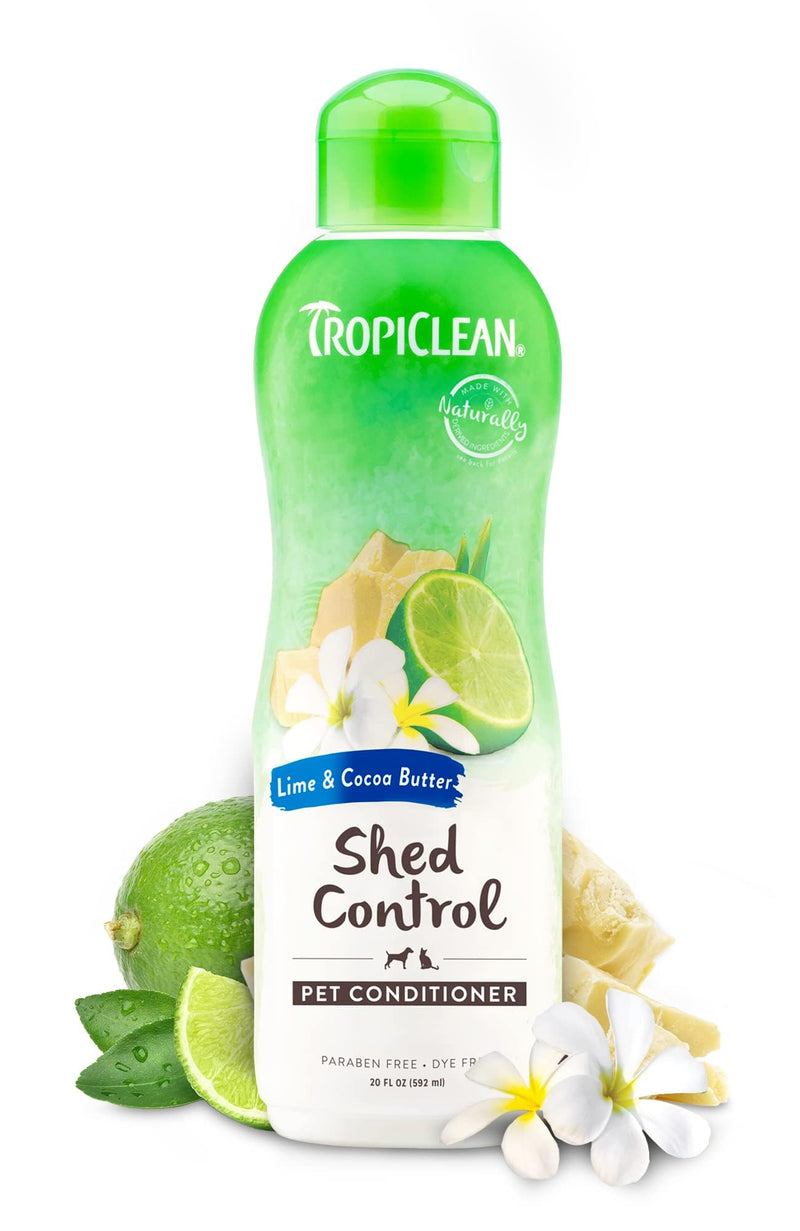 TropiClean Deshedding Cat & Dog Conditioner, Puppy & Kitten Safe, Reduces & Softens Coat, Lime & Coconut Scent, Made in the USA, 20oz. Lime & Cocoa Butter 20 Fl Oz (Pack of 1) - BeesActive Australia