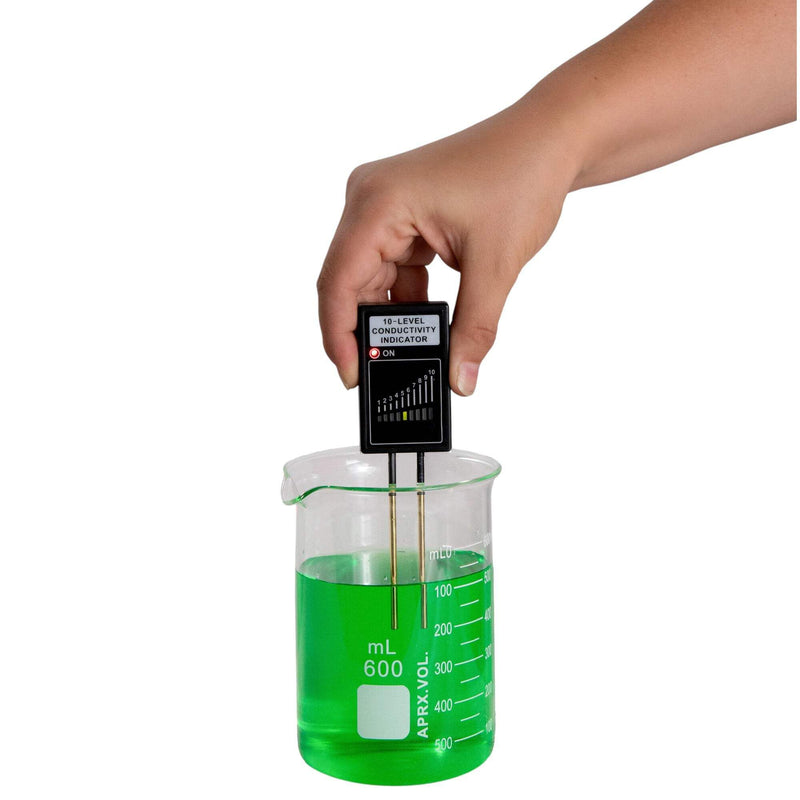 10-Level Conductivity Indicator – Educational LED Tester for Chemistry and Physics Labs – Measures Solution Conductivity with Brass Probes – Ideal for Classroom and Homeschool - BeesActive Australia