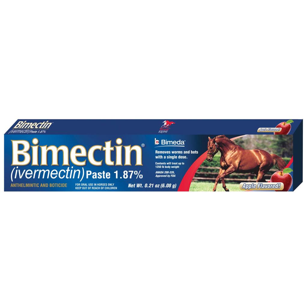 Bimectin Ivermectin 1.87% Paste Wormer Parasites Apple Horse OTC (1 Tube)