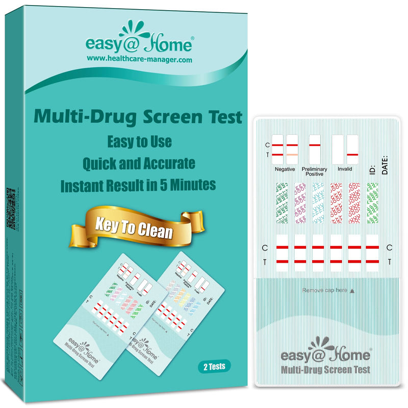 Easy@Home 12 Panel Instant Urine Drug Test - THC,COC,OPI 2000,MET,OXY,AMP,BAR,BZO,MTD,MDMA,PCP,PPX #EDOAP-1124 -Individual Wrap 12 Panel Multi Screen Urine Drug Test Kit (2 Pack) FSA or HSA Eligible 2 Count (Pack of 1)