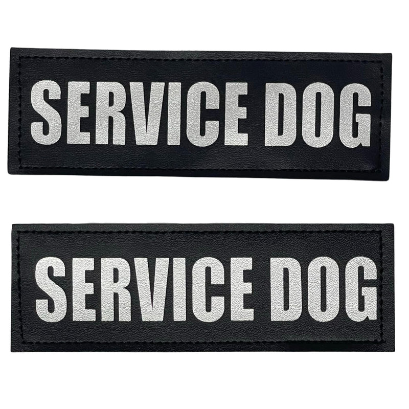 Albcorp Reflective Service Dog Patches with Hook Backing for Service Animal Vests /Harnesses Large (6 X 2) Inch Large 6" x 2" - BeesActive Australia