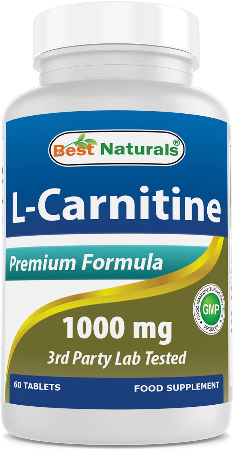 Best Naturals L-Carnitine 1000mg 60 Tablets (60 Count (Pack of 1)) 60 Count (Pack of 1)