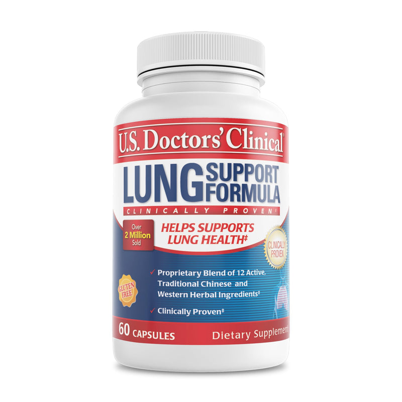 U.S. Doctors' Clinical Lung & Respiratory Support Supplement- 60 Capsules | 12 Chinese herbs, vitamins A and C, magnesium, zinc to support respiratory and immune health for breathing comfort.*