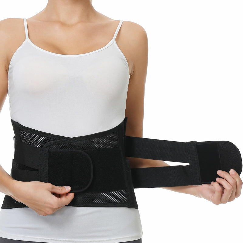NeoTech Care Lower Back Brace for Women or Men, Lumbar Back Support Belt (Black, Size XL) Black