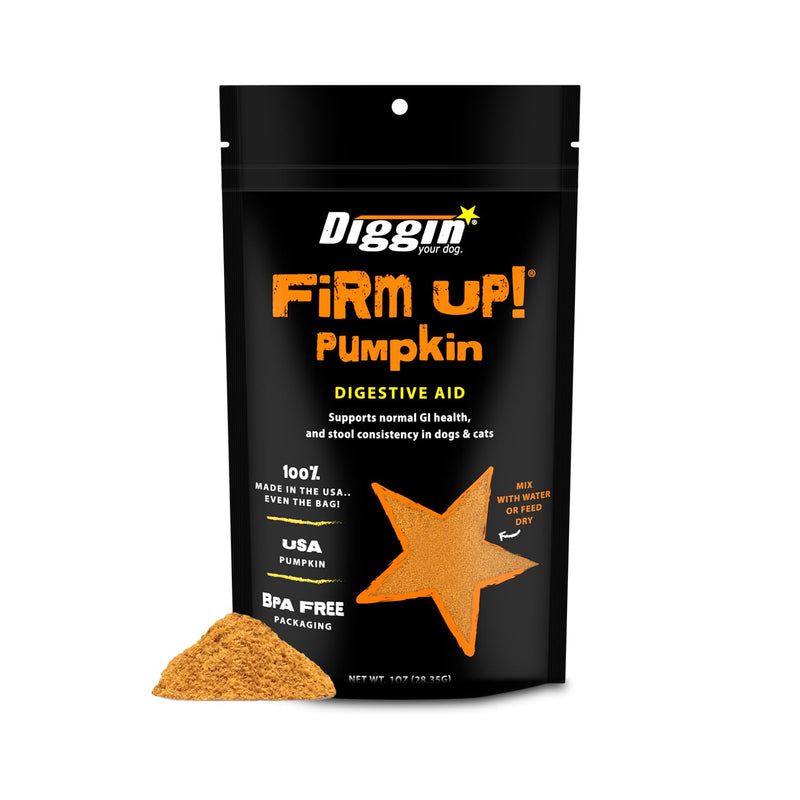 Diggin' Your Dog – Firm Up Pumpkin for Dogs & Cats – Fiber Supplement with Pumpkin & Apple Fiber for Cat & Dog Digestive Support – Made in USA, 1 oz - BeesActive Australia