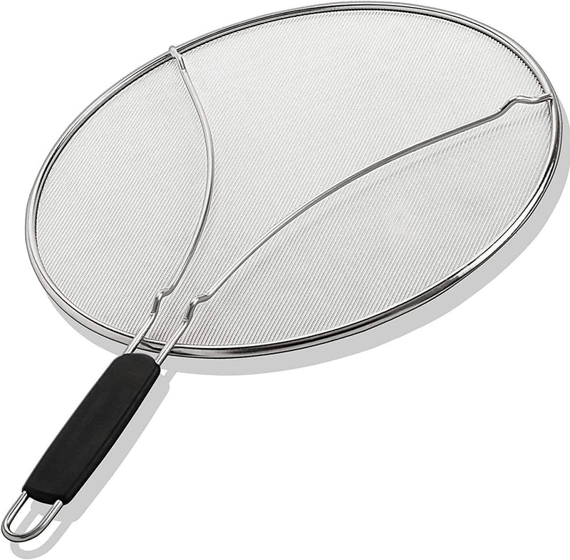 BergKoch Splatter Screen for Frying Pan - 13 Inch Stainless Steel Grease Splatter Guard - Cover Oil Splash when Sizzling Bacon, Cooking Fried Chicken or Popcorn 13-inch - BeesActive Australia