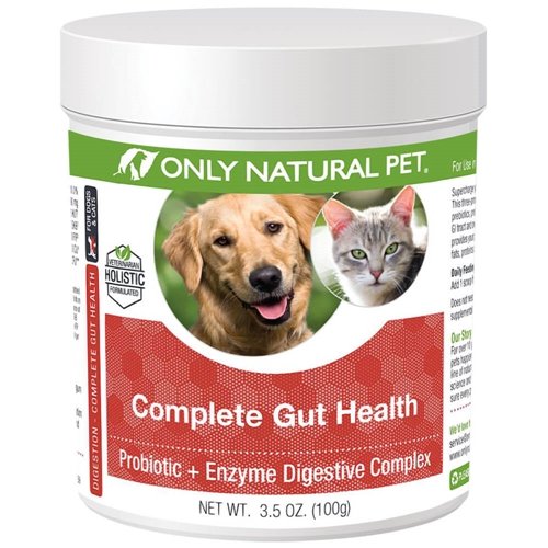 Only Natural Pet Complete Gut Health Complex - Probiotics & Digestive Enzyme Supplement for Dogs & Cats - Promotes Healthy Digestion, Immune System, Nutrient Absorption - Made in USA -3.5oz Powder 3.5 oz (Pack of 1)