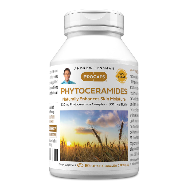 ANDREW LESSMAN Phytoceramides Skin Supplement, 60 Capsules | Plant-derived phytoceramides help support skin hydration, elasticity and a healthy-looking complexion from within. 60 Count (Pack of 1)