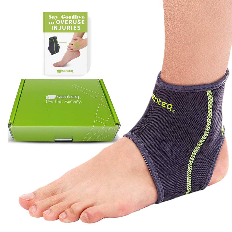 SENTEQ Ankle Brace for Men & Women- Compression Support for Sprained Ankles & Plantar Fasciitis, Elastic Neoprene Slim Sleeve for Jogging & Running, Ankle Stabilizer and Support for Walkers (Medium) Medium (Pack of 1)
