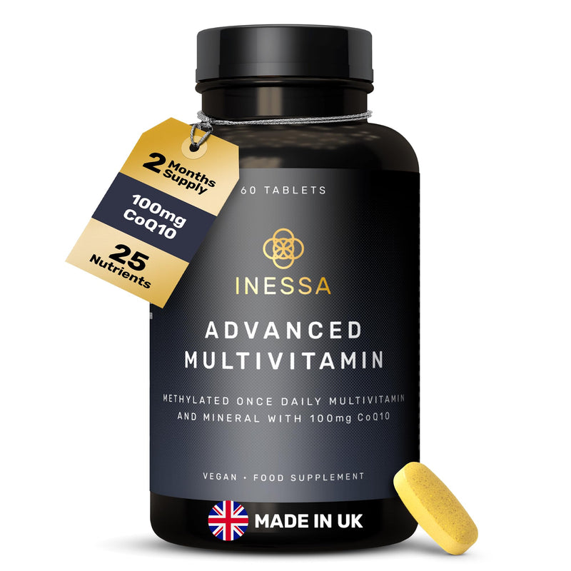 Inessa Advanced Multivitamin for Men & Women - Methylated, 60 Tablets | One tablet a day covers the lot, in the active forms your body can use straight away. With CoQ10, D3 and K2.