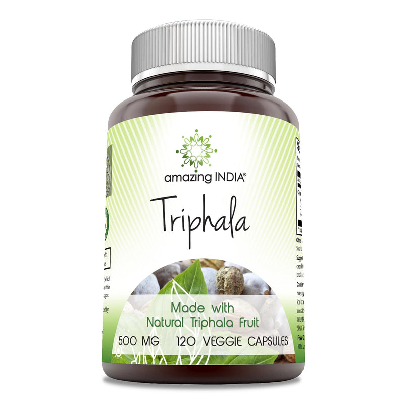 Amazing India Natural Triphala Supplement | 500 Mg per Serving | 120 Veggie Capsules | Non-GMO | Gluten-Free | Made in USA 120 Count - BeesActive Australia
