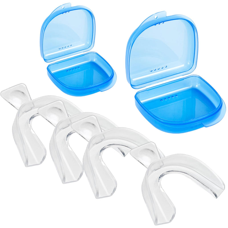 Teeth Whitening Trays 4 Pcs with 2 Travel Storage Cases BPA Free Moldable Trimmable Thin Mouth Trays Dental Tooth Whitener Bleaching Trays - BeesActive Australia