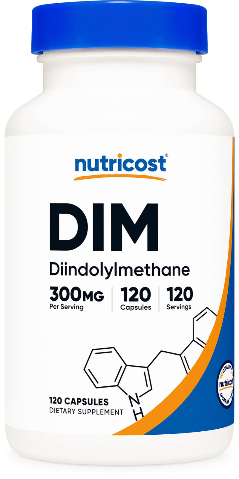 Nutricost DIM (Diindolylmethane) Plus BioPerine 300mg, 120 Vegetarian Capsules - Up to 4 Month Supply, Max Strength DIM Supplement 120 Count (Pack of 1)
