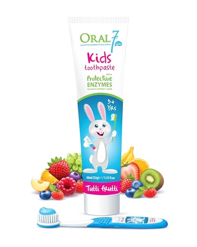 Oral7 Kids Fluoride Anticavity Toothpaste with Free-Toothbrushes