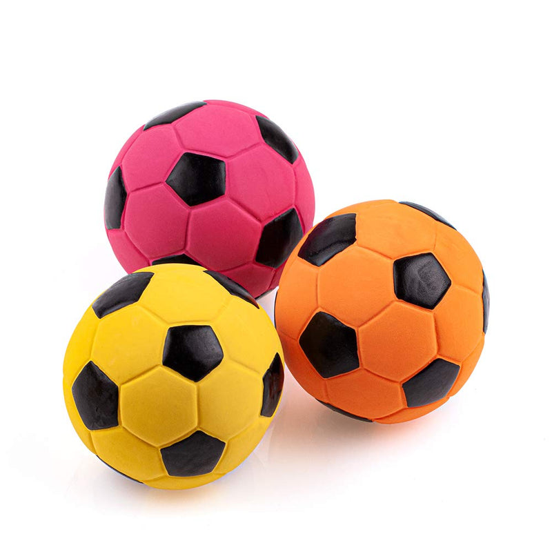 CHIWAVA 3PCS 2.7'' Squeak Latex Dog Toy Football Chew Fetch Throw Ball for Medium Dogs Interactive Play 2.7" Medium Dogs 3 Pack - BeesActive Australia