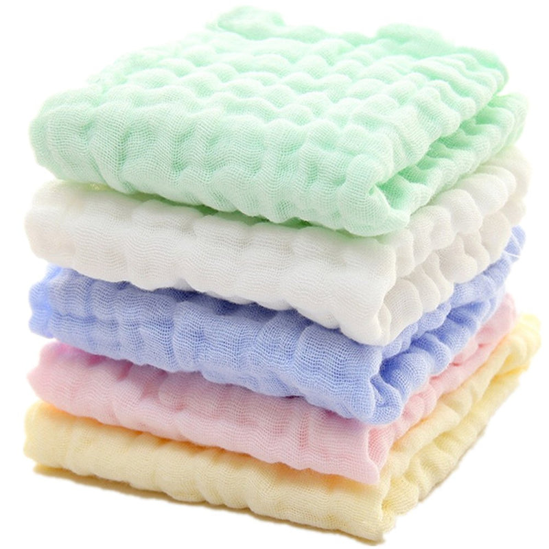 MUKIN Baby Washcloths - Natural Cotton Baby Wipes - Soft Newborn Face Towel and Washcloth for Sensitive Skin, Registry as Shower, 5 Pack 12x12 inches - BeesActive Australia