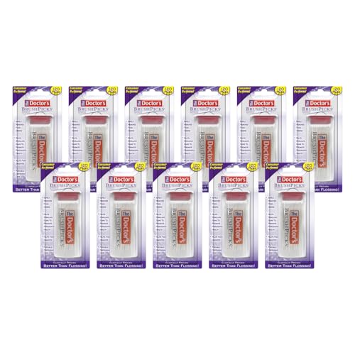 The Doctor's BrushPicks Interdental Toothpicks, Soft Rubber Dental Picks for Teeth Cleaning, Removes Food Debris, Stimulates Gums, Helps Fight Gingivitis, 120 Count (Pack of 11) 120 Count (Pack of 11)