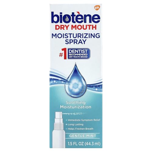 biotene Moisturizing Mouth Spray Gentle Mint, 1.5 FL OZ (Pack of 4 1.5 Fl Oz (Pack of 4)