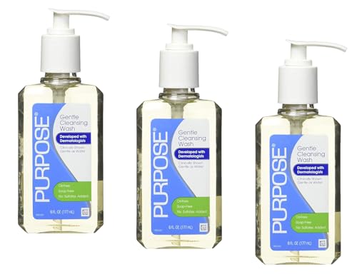 Purpose Gentle Cleansing Wash, Oil-Free, Soap-Free, No Sulfates Added, 6 FL OZ (Pack of 3)