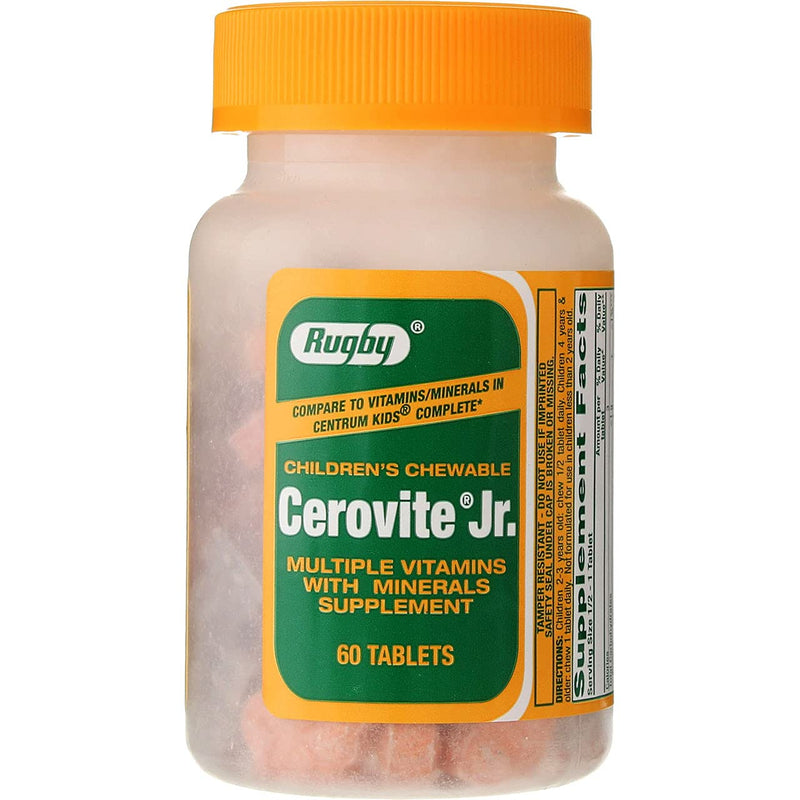 Rugby Cerovite Jr. Children's Chewable 60 Tabs Unflavored 60 Count (Pack of 1)