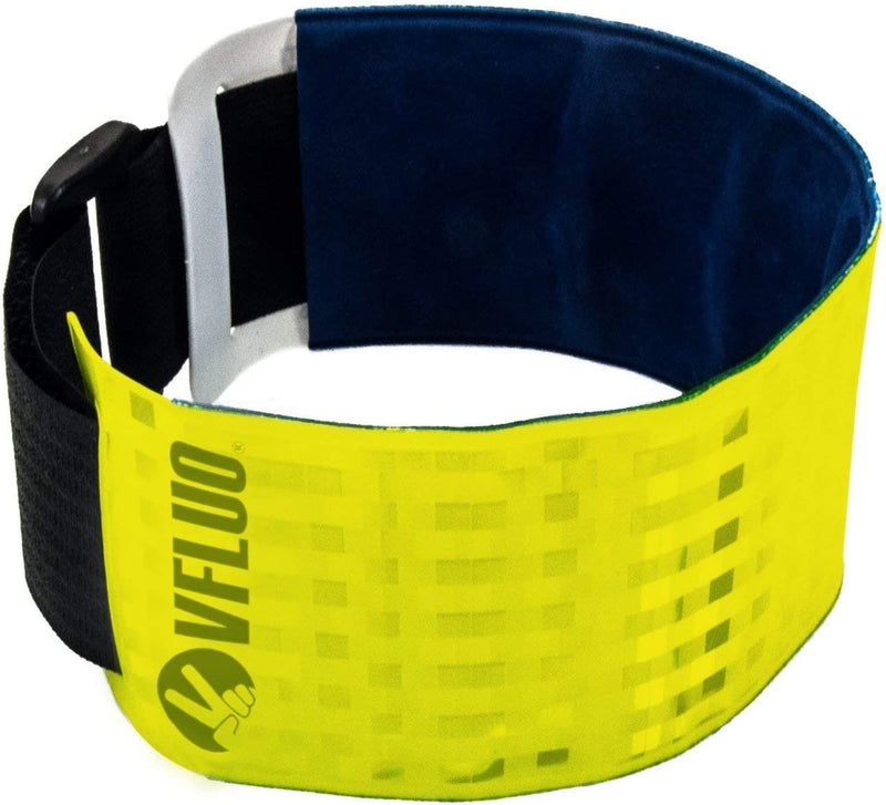 VFLUO - Reflective + reflective Adjustable & Elastic Motorcycle Armband for Motorcycle Jacket, Scooter, Bicycle, Pedestrian - High Visibility - Resistance & Support Fluo Yellow