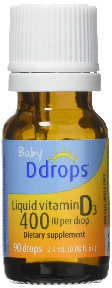 Ddrops Baby 400 Iu Vitamin D3 Drops, 90 Count (Pack of 3) 0.08 Fl Oz (Pack of 3)