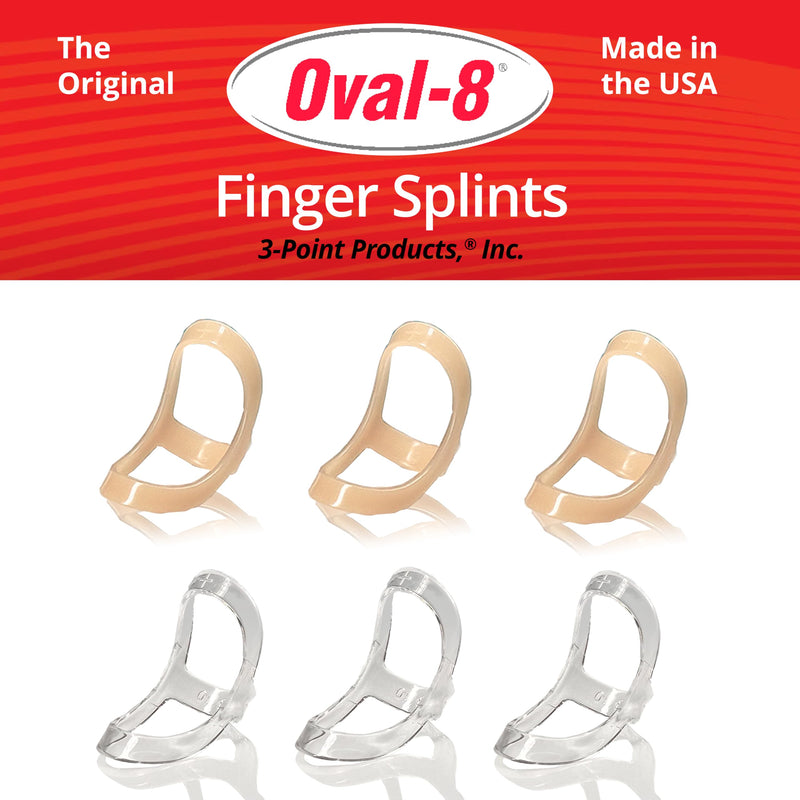 3-Point Products Oval-8 Finger Splint, Support and Protection for Arthritis, Trigger Finger or Thumb, and Other Finger Conditions, Size 8 (Pack of 3) available in Beige or Clear Size 8 (Pack of 3)