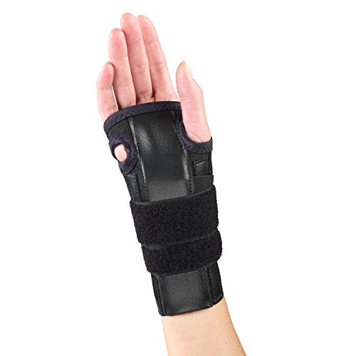 OTC Reversible Wrist Splint, Cock-up Lacing, Knit Elastic Black Medium