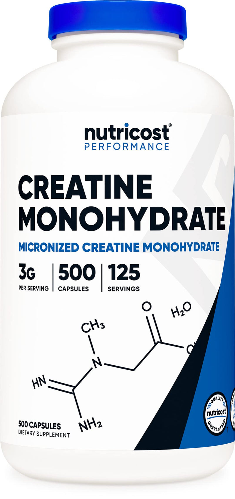 Nutricost Micronized Creatine Monohydrate 3,000mg 500 Capsules, 125 Servings, 750mg of Creatine Monohydrate Per Capsule 500 Count (Pack of 1) - BeesActive Australia