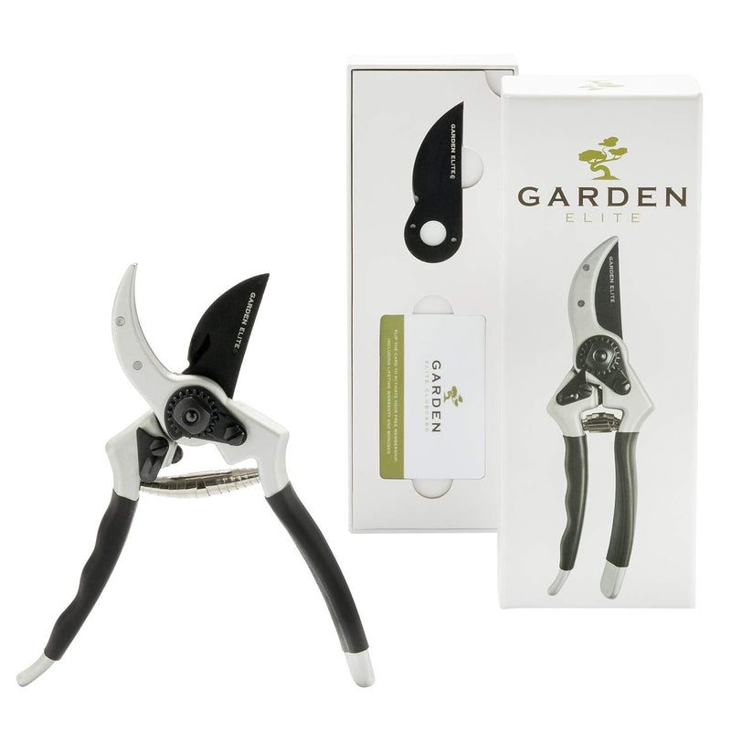 Razor Sharp Bypass Pruning Shears - Lifetime Replacement - Free Extra Blade, Spring & eBook - Japanese Steel - Premium Hand Pruners - Garden Shears - Garden Clippers - Secateurs with Ergonomic Handles SK5 steel, Aluminium, Teflon coating, Rubber Handle - BeesActive Australia