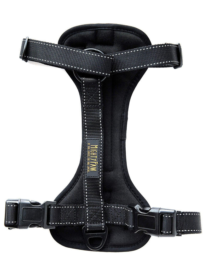 Mighty Paw Mighty Dog Car Harness - Dog Safety Harness for Car - Vehicle Safety with Adjustable Straps - Soft Padding - No Pull Front Leash Attachment - Padded Reflective Dog Harness - (Large) Large Black - BeesActive Australia