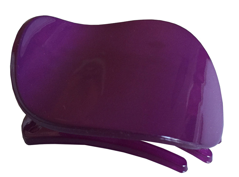 Parcelona France Onde Purple Plum Small 2 3/4" Celluloid Made in France Side Slide in Secure Grip Hair Updo Hinge Duck Hair Claw Clamp for Women and Girls - BeesActive Australia