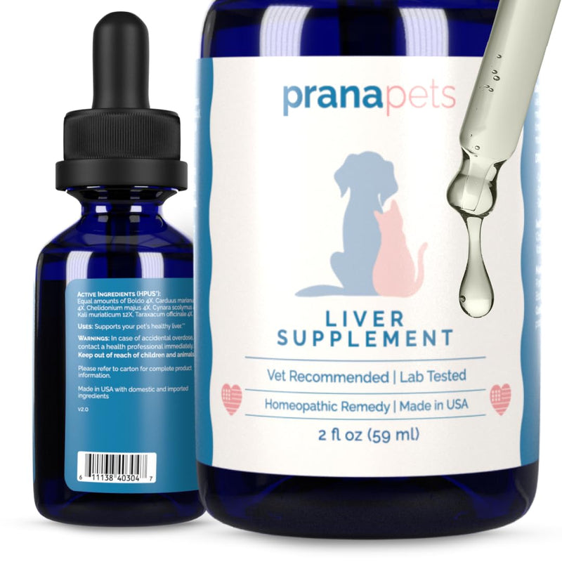 PranaPets Liver Supplement for Pets Naturally Aids in Healthy Liver Function for Dogs & Cats | Herbal Formula Helps Relieve Abdominal Pain, Indigestion & Inflammation of Liver & Gallbladder - PawsPlanet Australia