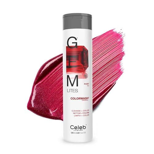Celeb Luxury Colorwash Color Depositing Shampoo - Color Refresher, Vegan Hair Dye, Bondfix Bond Rebuilder, Viral and Gem Lites Ruby