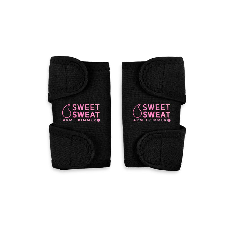 Sports Research Sweet Sweat Arm Trimmers - Premium Sweat-Enhancing Arm Wraps for Women & Men - 3 Adjustable Sizes Pink Medium
