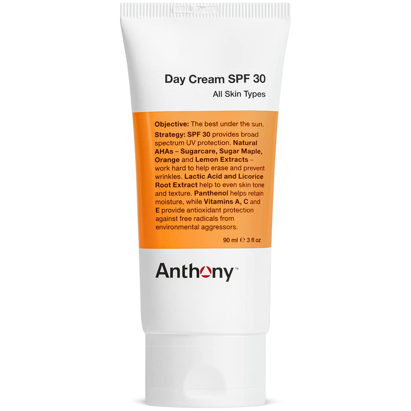 Anthony Day Cream SPF 30 Men’s Face Moisturizer with Sunscreen – Anti-aging Face Lotion and Broad-Spectrum Sunblock – Lightweight, Non-Comedogenic Formula for All Skin Types – 3 Fl Oz 3 Fl Oz (Pack of 1) - BeesActive Australia