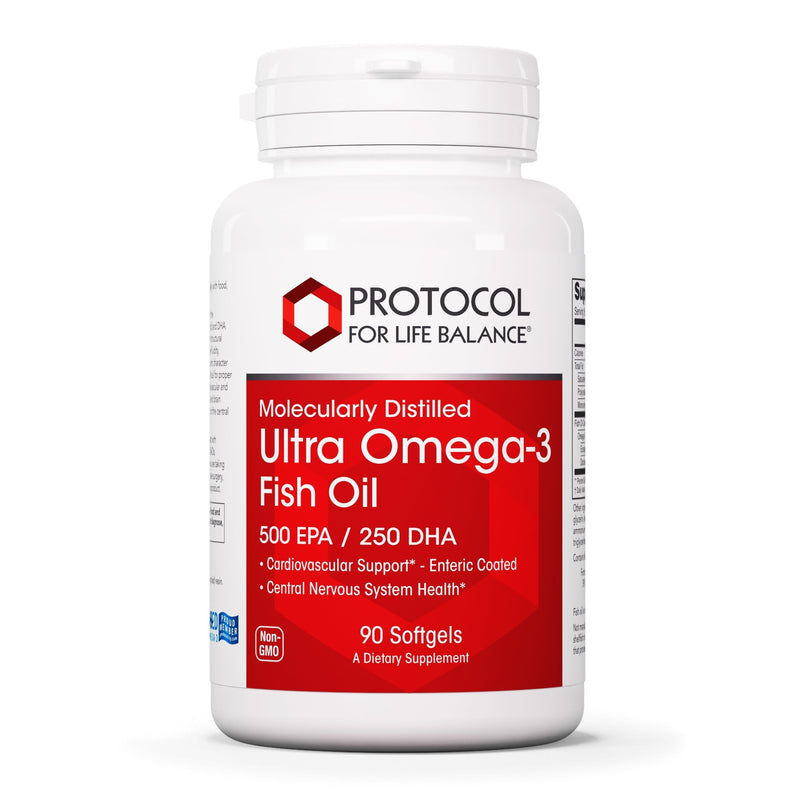 PROTOCOL FOR LIFE BALANCE Ultra Omega-3, Fish Oil, EPA DHA, 90 Softgels | Fish Oil for Brain Support Heart and Nervous System Health*, EPA DHA Omega Supplement, Non-GMO and Halal