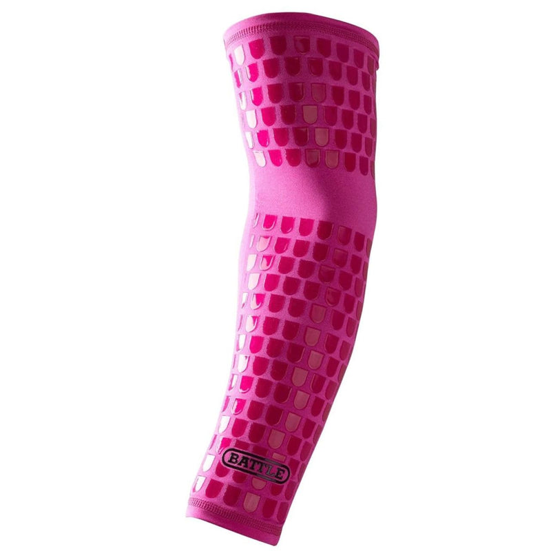Battle Ultra-Stick Full Arm Sleeve ‚Äì Compression Support Sleeves with Ultra-Tack Grip ‚Äì Forearm and Elbow Protection, Single Pink Youth Small/Medium - BeesActive Australia