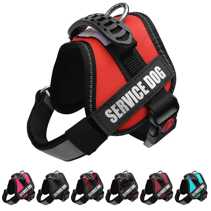 ALBCORP Service Dog Vest Harness - Reflective - Woven Polyester & Nylon, Comfy Mesh Padding, Extra Small, RED XS 16.5''- 20.5'' Girth - BeesActive Australia