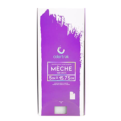 Colortrak Reusable Hair Coloring Meche Sheets, 5" x 16", 100 Per Pack 1 Count (Pack of 1)