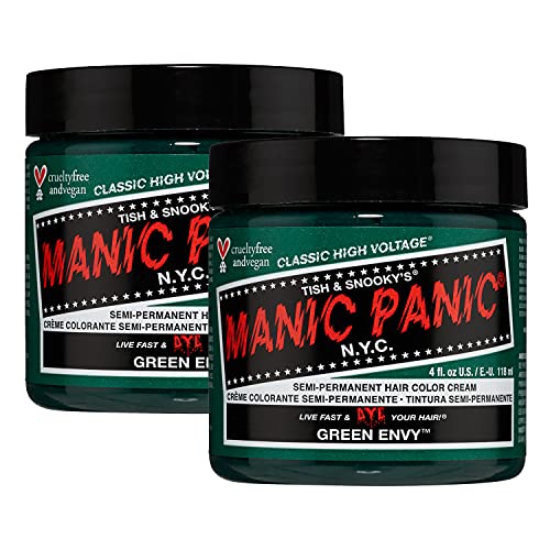 Manic Panic Semi Permanent Green Envy Hair Dye, 4 oz, 2 Pack