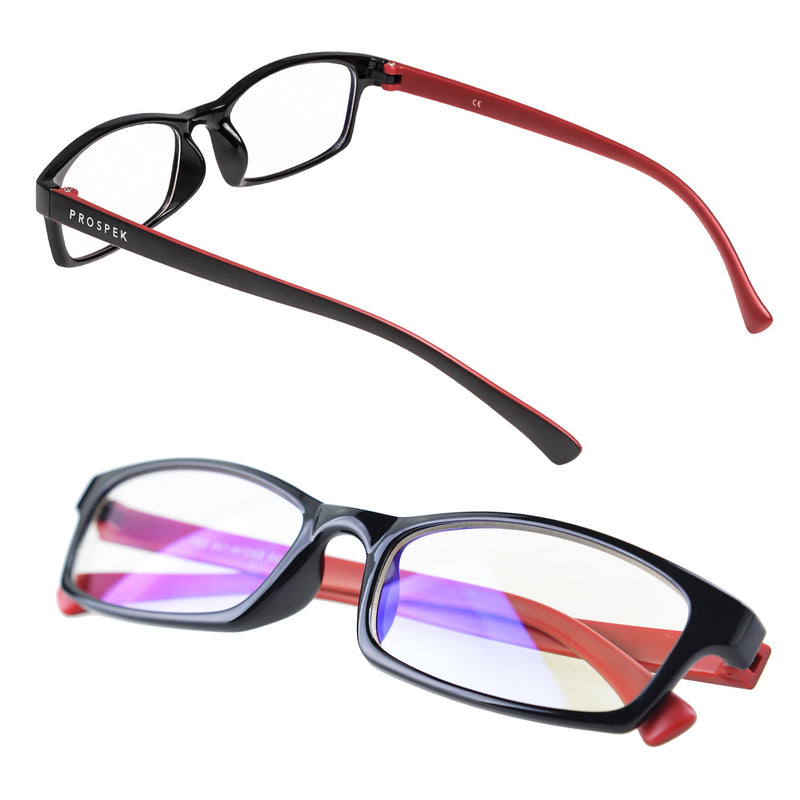 PROSPEK Blue Light Reading Glasses for Men and Women, Computer Reading Glasses 2.00 with Blue Light Protection and Clear Lens, Anti Eyestrain Glasses Red and Black 2.0 Diopters - BeesActive Australia