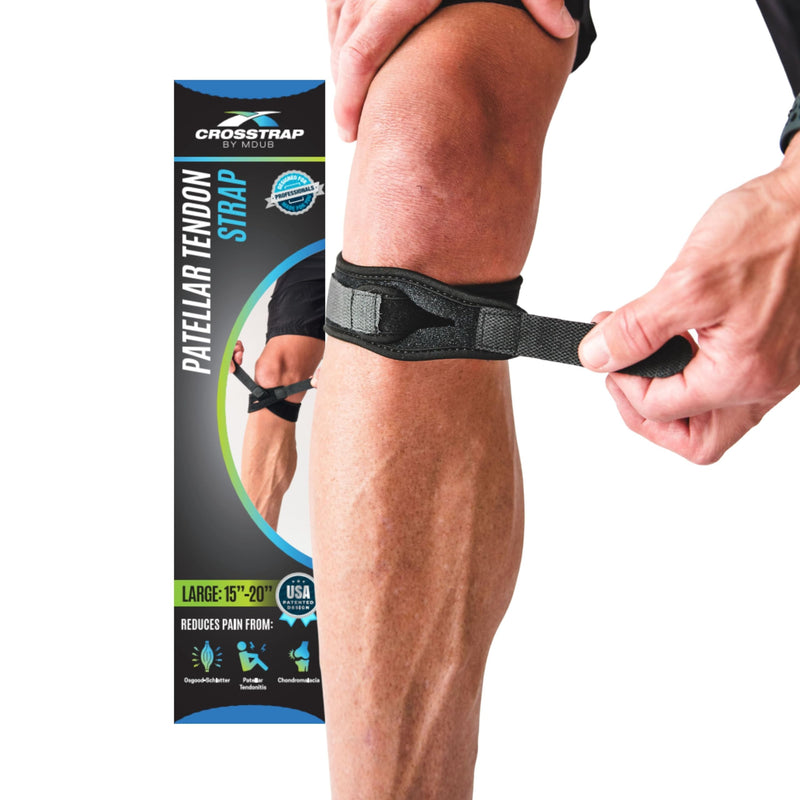 Stabilizing Patella Knee Strap | Patella Tendon Brace for Running, Cycling, Hiking, and Sports | Pain Relief and Support, Knee Stabilizer Brace For Exercise Black 1 Strap (Large) - BeesActive Australia