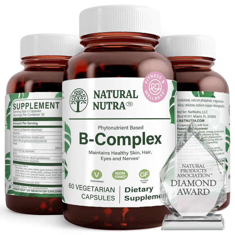 Natural Nutra Vitamin B Complex, 60 Vegetarian Capsules 60 Count (Pack of 1)