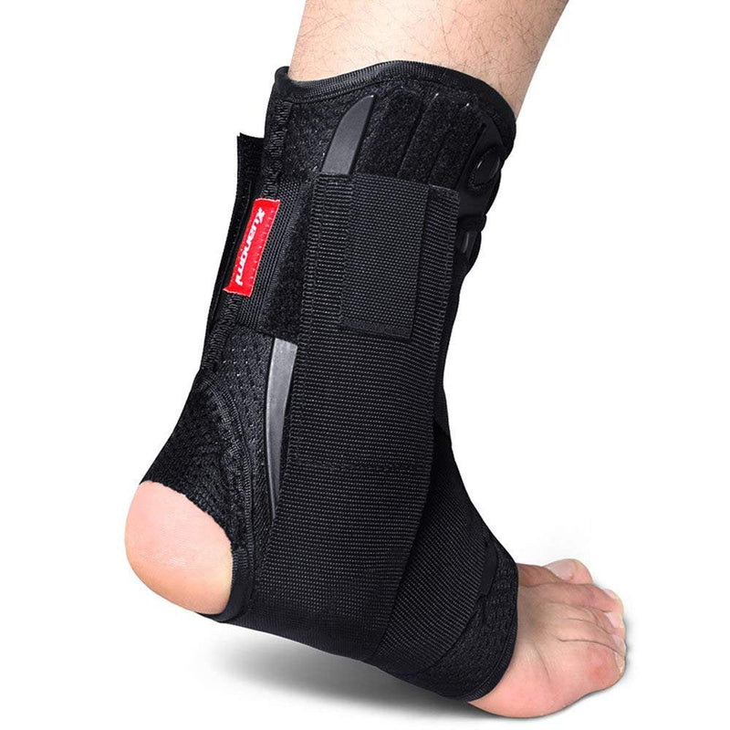 Kuangmi Ankle Brace Stabilizers Adjustable Ankle Support for Sports Protect, Sprained Ankle, Ligament Damage, Injury Recovery 1 Piece (L) Large