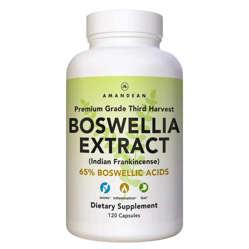 AMANDEAN Boswellia Serrata Extract. 500mg 120 Veggie Capsules. 65% Boswellic Acids with AKBA. Indian Frankincense Inflammation Supplement. Joint Support, Mobility, Digestive Health. - BeesActive Australia