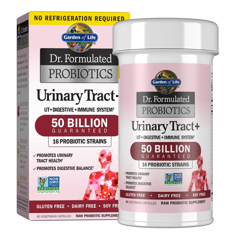 Garden of Life Dr. Formulated Probiotics Urinary Tract+ - Acidophilus Probiotic Supports Urinary Tract Health, Digestive Balance ‚Äì Shelf Stable - Gluten, Dairy, and Soy-Free - 60 Vegetarian Capsules - BeesActive Australia