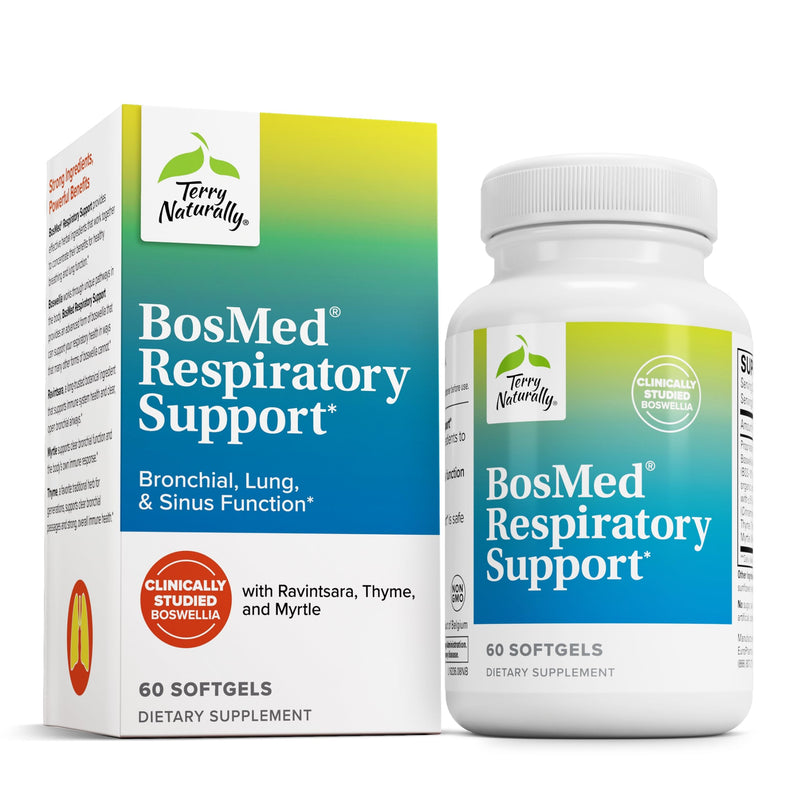 Terry Naturally BosMed Respiratory Support Supplement - Herbal and Healthy Supplement for Lung Support and Clear Bronchial Passages - 60 Softgels