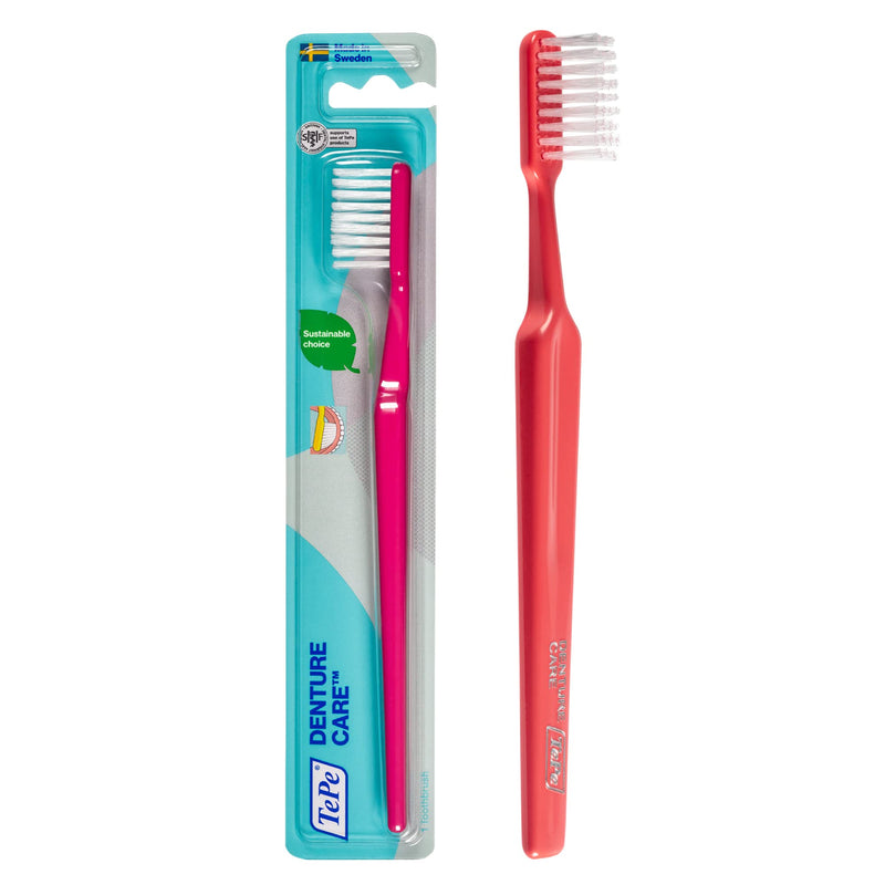 TEPE Denture Care Denture Brush, Adult Denture-Cleaner Toothbrush for Full or Partial Dentures - BeesActive Australia