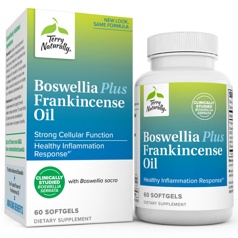 Terry Naturally Boswellia Plus Frankincense Oil - 60 Softgels - Healthy Inflammation Response - Non-GMO, Gluten Free - 60 Servings 1 - BeesActive Australia